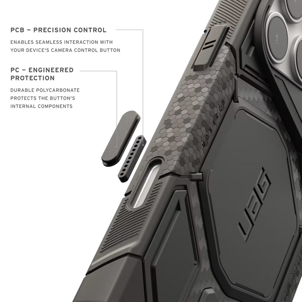 Picture of Apple iPhone 18 Pro Case | UAG Monarch Pro CapCtl Magsafe Protection Case for iPhone 18 Pro - Carbon Fiber