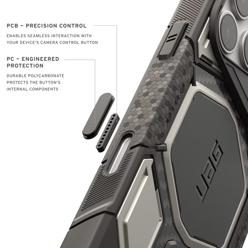 Picture of Apple iPhone 18 Pro Max Case | UAG Monarch Pro CapCtl Magsafe Protection Case for iPhone 18 Pro Max - Titanium