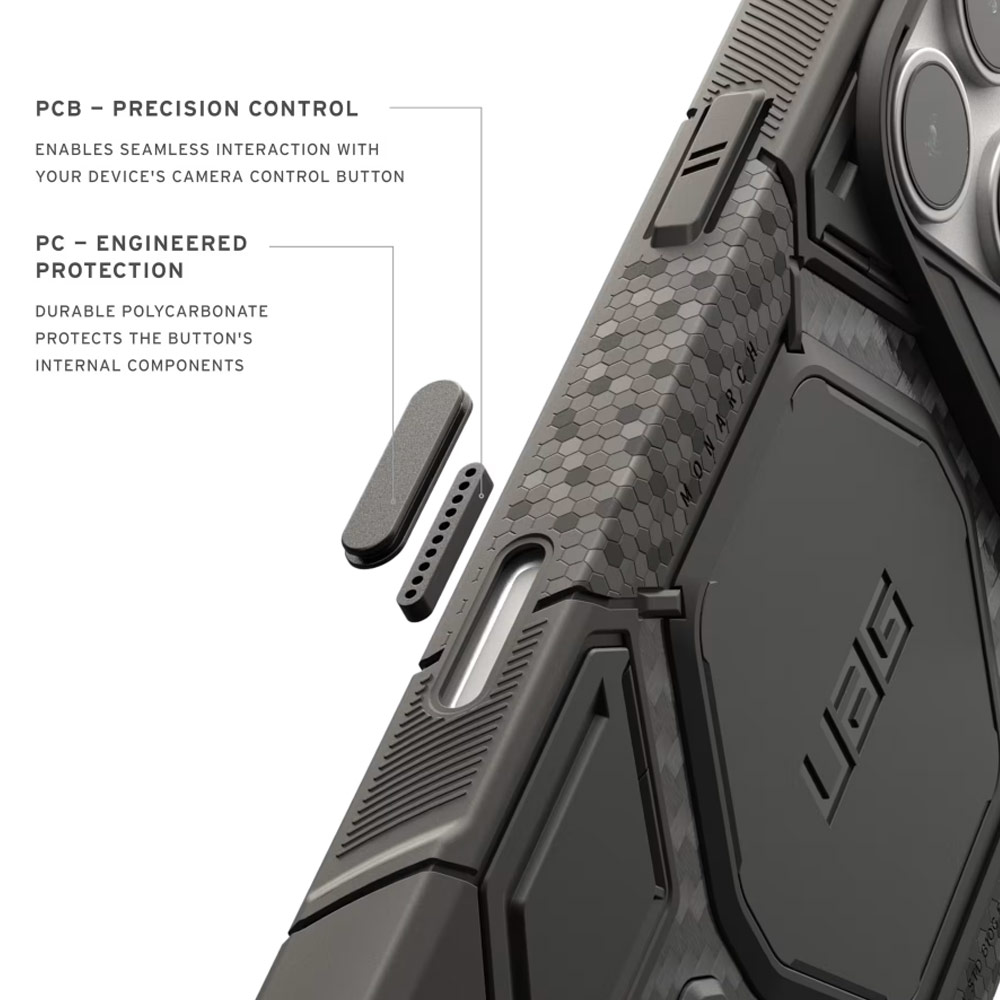 Picture of Apple iPhone 18 Pro Max Case | UAG Monarch Pro CapCtl Magsafe Protection Case for iPhone 18 Pro Max - Carbon Fiber