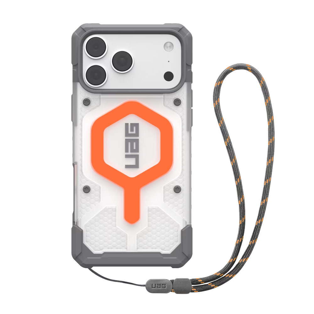 Picture of Apple iPhone 18 Pro Max Case | UAG Pathfinder Clear Magsafe Protection Case for iPhone 18 Pro Max iPhone 17 Pro Max - Safety Orange Lanyard