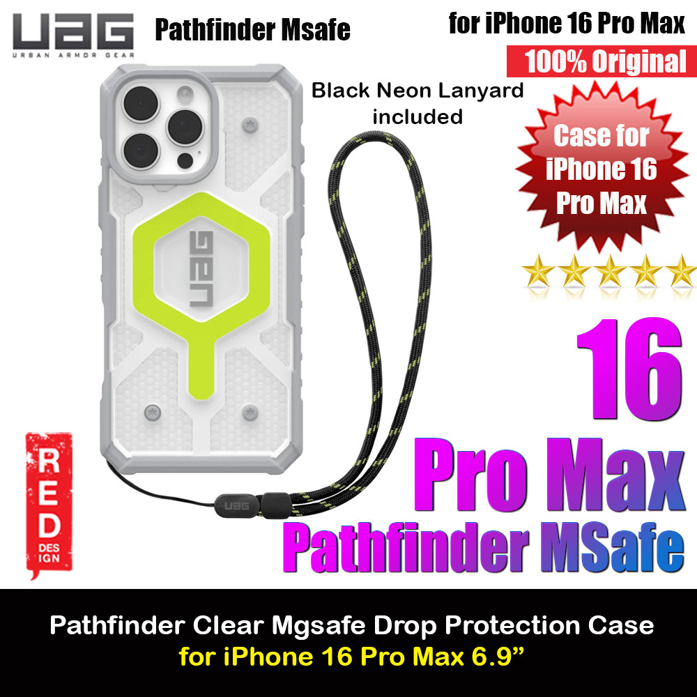 Picture of UAG Pathfinder Magsafe Compatible Drop Proof Transparent Clear Case for iPhone 16 Pro Max 6.9 (Active Neon with Lanyard) Apple iPhone 16 Pro Max 6.9- Apple iPhone 16 Pro Max 6.9 Cases, Apple iPhone 16 Pro Max 6.9 Covers, iPad Cases and a wide selection of Apple iPhone 16 Pro Max 6.9 Accessories in Malaysia, Sabah, Sarawak and Singapore 