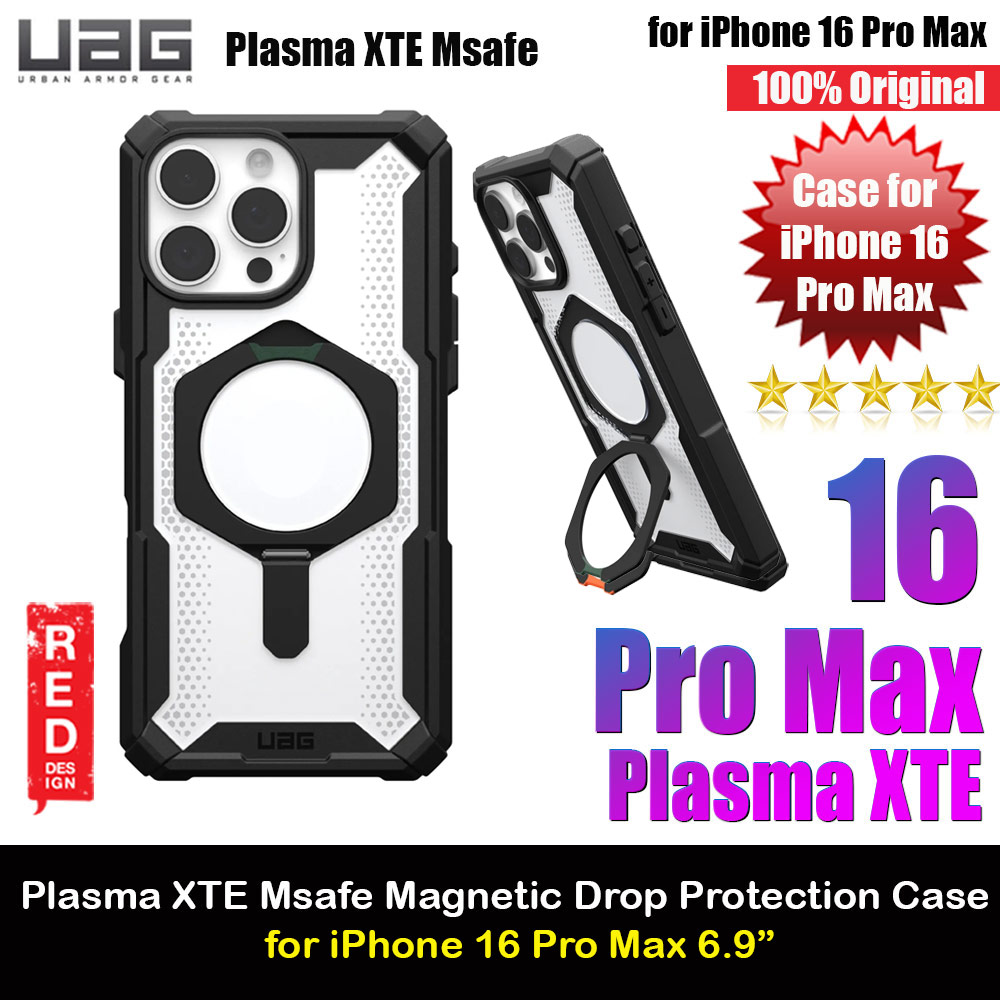 Picture of UAG Plasma XTE Magsafe Compatible Drop Proof Kickstand Case for iPhone 16 Pro Max 6.9 (Black Clear) Apple iPhone 16 Pro Max 6.9- Apple iPhone 16 Pro Max 6.9 Cases, Apple iPhone 16 Pro Max 6.9 Covers, iPad Cases and a wide selection of Apple iPhone 16 Pro Max 6.9 Accessories in Malaysia, Sabah, Sarawak and Singapore 