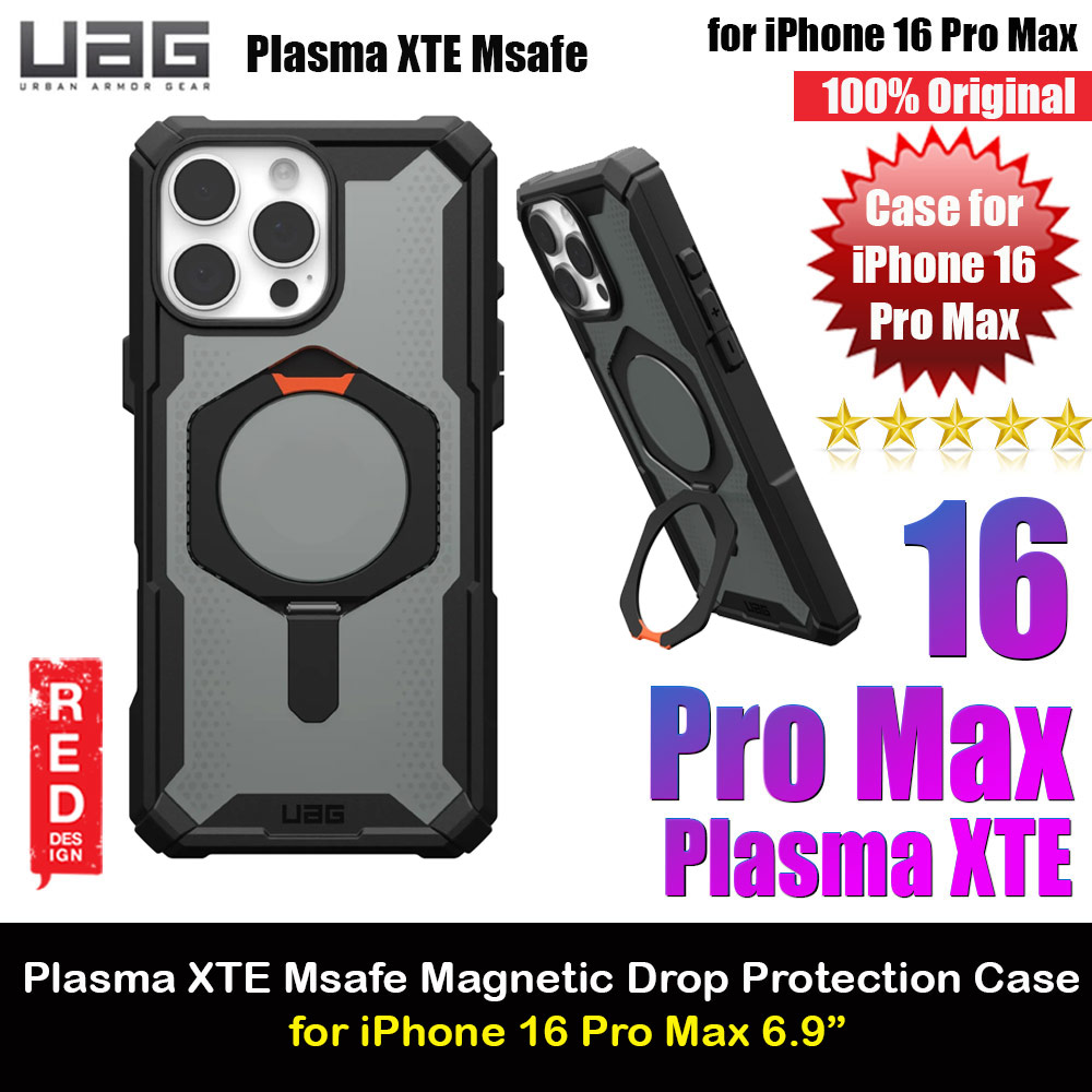 Picture of UAG Plasma XTE Magsafe Compatible Drop Proof Kickstand Case for iPhone 16 Pro Max 6.9 (Black Orange) Apple iPhone 16 Pro Max 6.9- Apple iPhone 16 Pro Max 6.9 Cases, Apple iPhone 16 Pro Max 6.9 Covers, iPad Cases and a wide selection of Apple iPhone 16 Pro Max 6.9 Accessories in Malaysia, Sabah, Sarawak and Singapore 