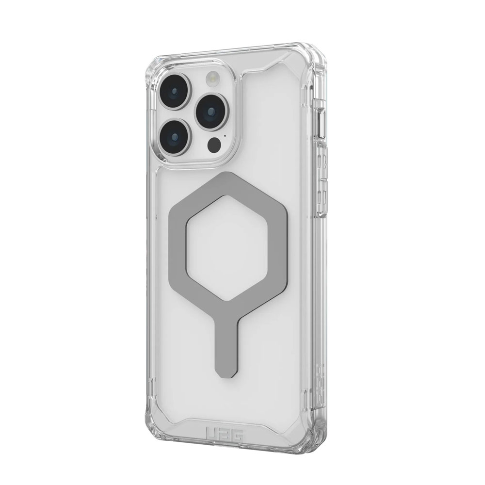 Picture of Apple iPhone 15 Pro 6.1 Case | UAG Plyo Magsafe Compatible Drop Proof Shock Impact Resistant Transparent Clear Case for iPhone 15 Pro 6.1 (Ice Silver)