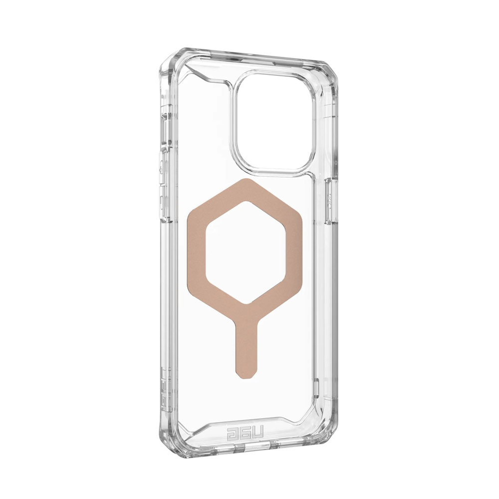 Picture of Apple iPhone 15 Pro 6.1 Case | UAG Plyo Magsafe Compatible Drop Proof Shock Impact Resistant Transparent Clear Case for iPhone 15 Pro 6.1 (Ice Rose Gold)