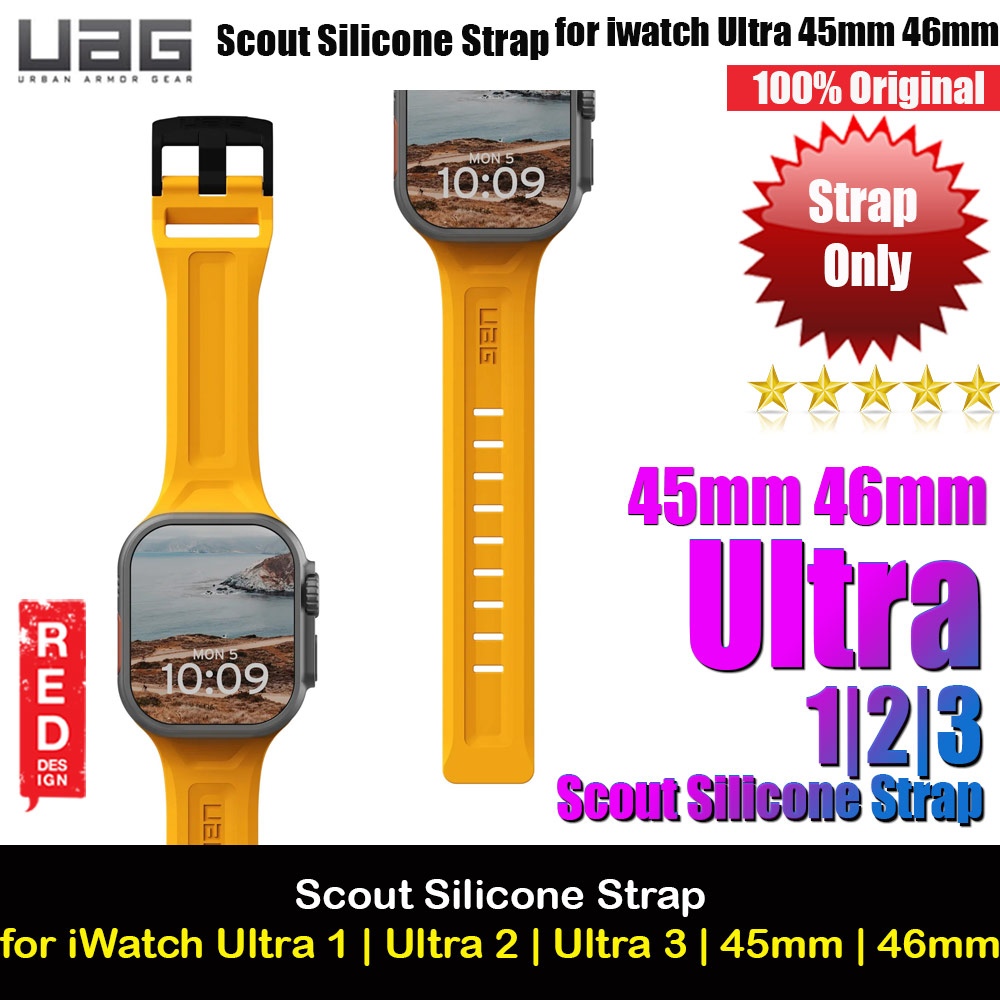 Picture of UAG Scout Silicone Strap for Apple Watch 44mm 45mm 46mm 49mm Ultra 1 2 3 (Heritage Yellow) Apple Watch 10 46mm- Apple Watch 10 46mm Cases, Apple Watch 10 46mm Covers, iPad Cases and a wide selection of Apple Watch 10 46mm Accessories in Malaysia, Sabah, Sarawak and Singapore 