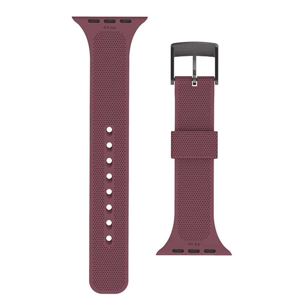 Picture of Apple Watch 44mm  | UAG [U] Dot Silicone Strap for Apple Watch 44mm Series 4 Series 5 Series 6 Series SE Series 8 45mm 49mm Ultra (Aubergine)