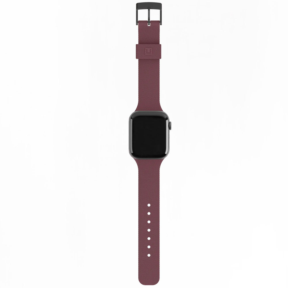 Picture of Apple Watch 44mm  | UAG [U] Dot Silicone Strap for Apple Watch 44mm Series 4 Series 5 Series 6 Series SE Series 8 45mm 49mm Ultra (Aubergine)