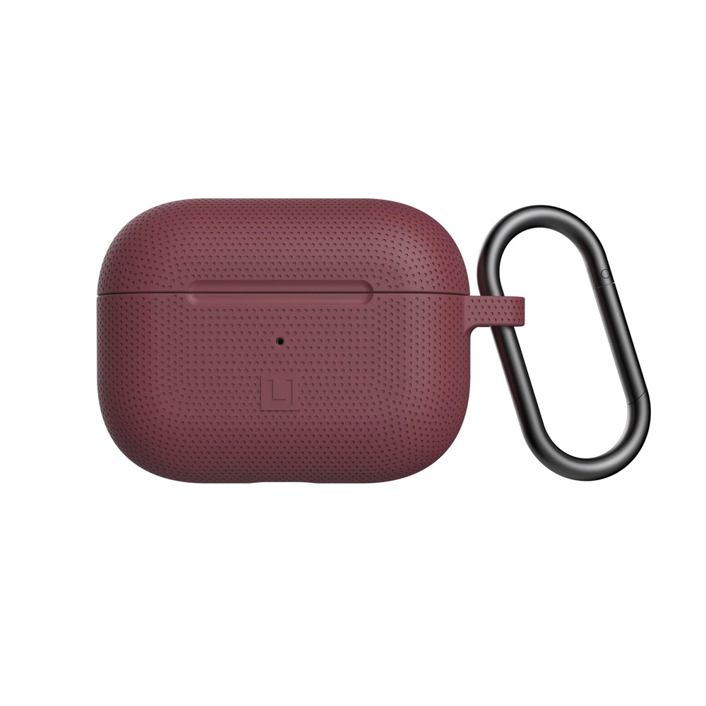 Picture of Apple Airpods Pro Case | UAG [U] Dot Silicone Airpdds Pro Case with Detachable Carabiner for Airpods Pro Airpod Pro (Aubergine)