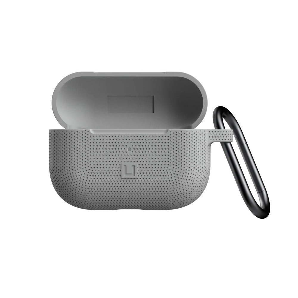 Picture of Apple Airpods Pro Case | UAG [U] Dot Silicone Airpdds Pro Case with Detachable Carabiner for Airpods Pro Airpod Pro (Grey)