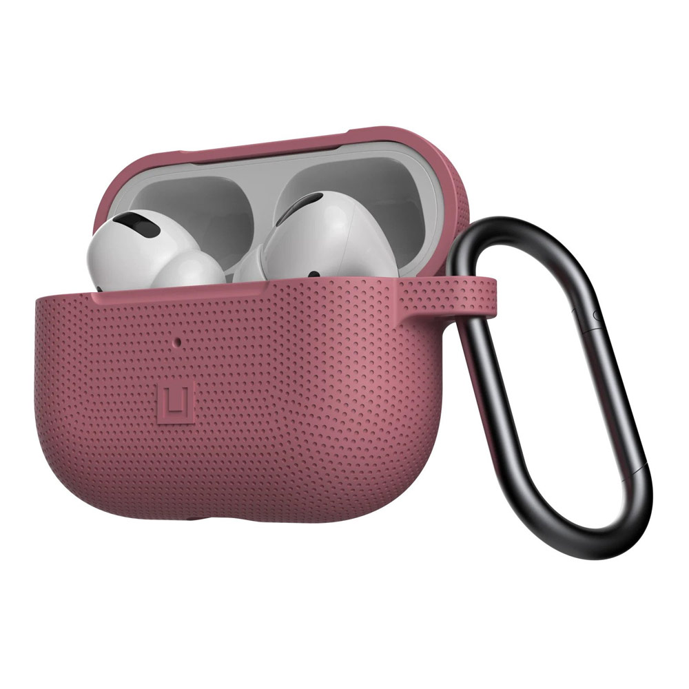 Picture of Apple Airpods Pro Case | UAG [U] Dot Silicone Airpdds Pro Case with Detachable Carabiner for Airpods Pro Airpod Pro (Dusty Rose)