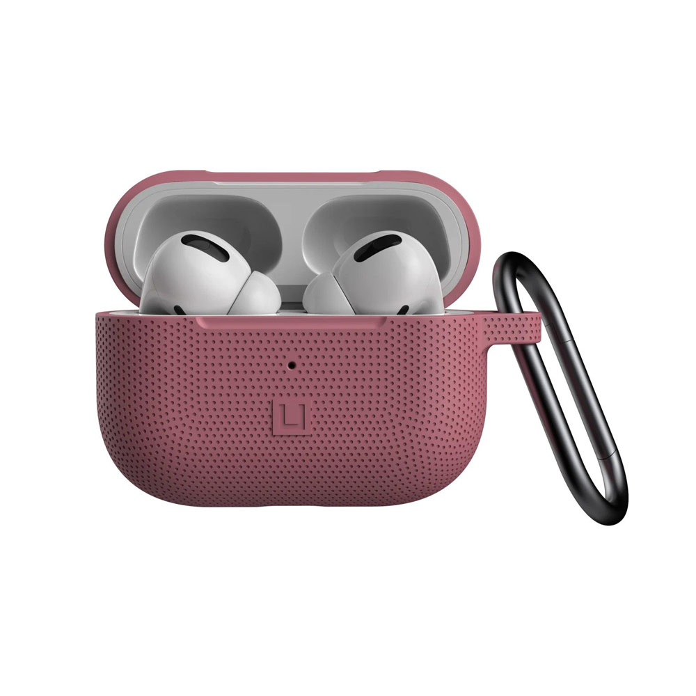 Picture of Apple Airpods Pro Case | UAG [U] Dot Silicone Airpdds Pro Case with Detachable Carabiner for Airpods Pro Airpod Pro (Dusty Rose)