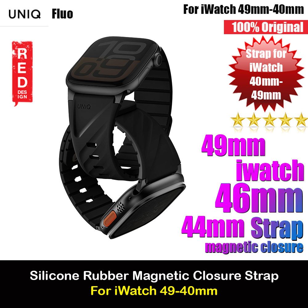 Picture of Uniq Silicone Rubber Strap with Magnetic Closure for Apple Watch 49mm 46mm 45mm 44mm 42mm 40mm (Black) Apple Watch 10 42mm- Apple Watch 10 42mm Cases, Apple Watch 10 42mm Covers, iPad Cases and a wide selection of Apple Watch 10 42mm Accessories in Malaysia, Sabah, Sarawak and Singapore 