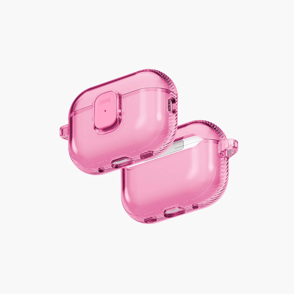 Picture of Apple Airpods Pro 3 Case | Uniq Glase Pro Ultra-Clear Snap Closure Case for Airpods Pro 3 3rd Gen 2025 (Pink)