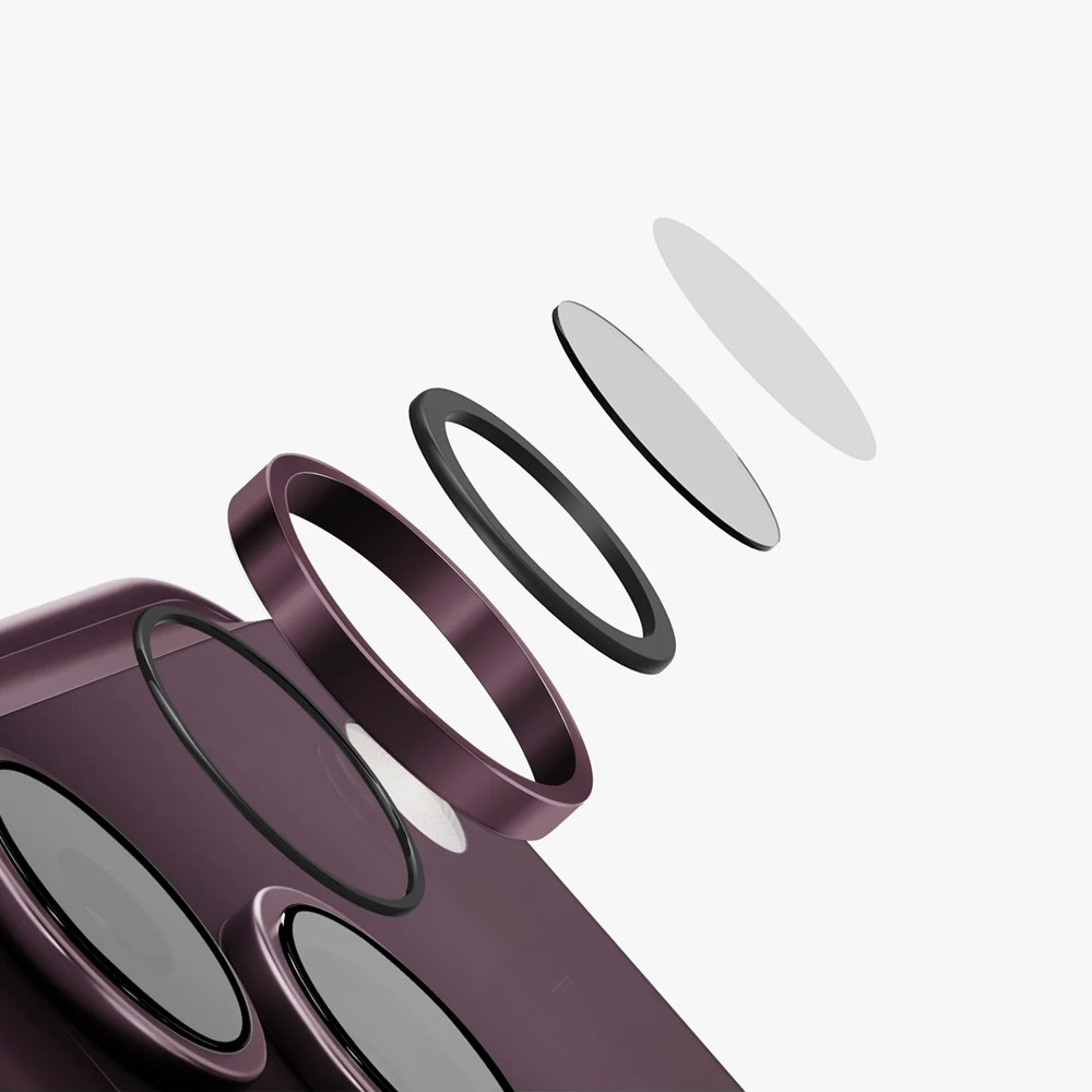 Picture of Apple iPhone 18 Pro Max  | Uniq Optix AluGuard Camera Aluminum Frame Anti Reflection HD Clarity Camera Lens Protector for iPhone 18 Pro iPhone 18 Pro Max - Royal Burgundy