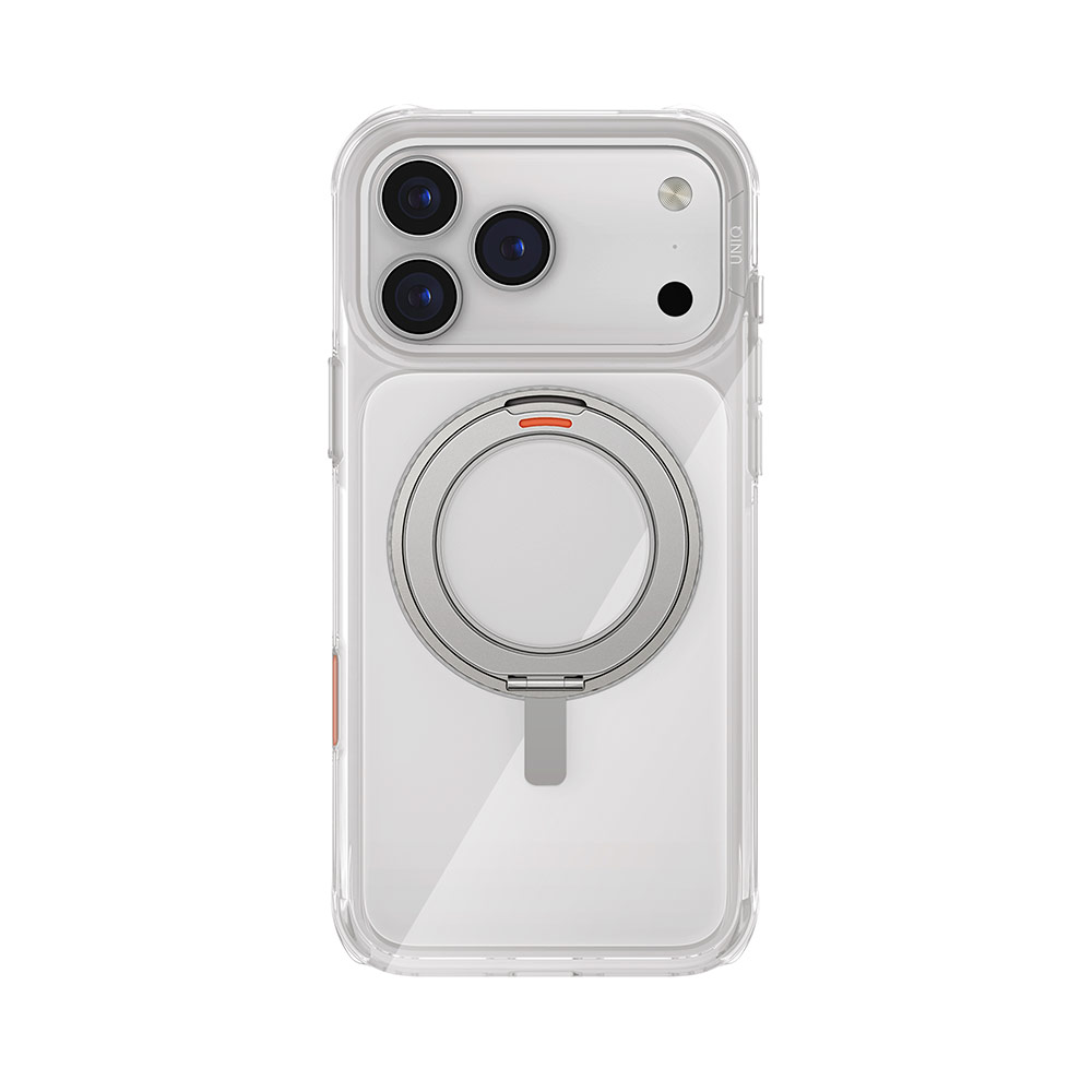 Picture of Apple iPhone 17 Pro Max 6.9 Case | Uniq Swivix Rotating 360 Kickstand Case Magclick Protection Case for iPhone 17 Pro Max 6.9 (Lucent Clear)