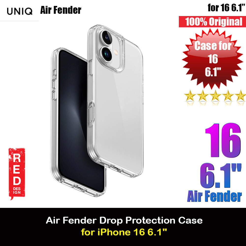 Picture of Uniq Air Fender Slim Ultra Light Flex Soft Drop Protection Case for iPhone 16 6.1 (Clear) Apple iPhone 16 6.1- Apple iPhone 16 6.1 Cases, Apple iPhone 16 6.1 Covers, iPad Cases and a wide selection of Apple iPhone 16 6.1 Accessories in Malaysia, Sabah, Sarawak and Singapore 