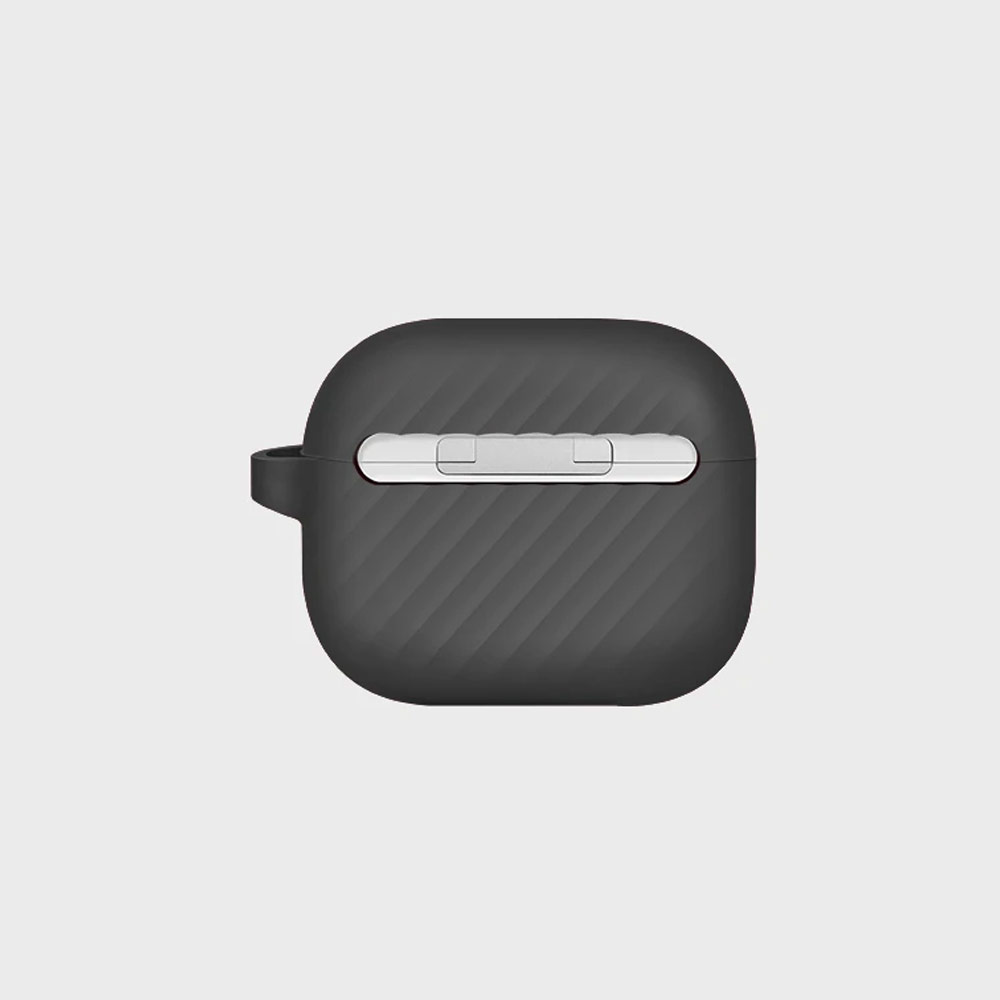 Picture of Apple Airpods 3 Case | Uniq Vencer Airpods 3 High Quality Premium Silicone Case with Aluminium Carabiner for Airpods 3 Airpods 3rd Gen (Dark Grey)