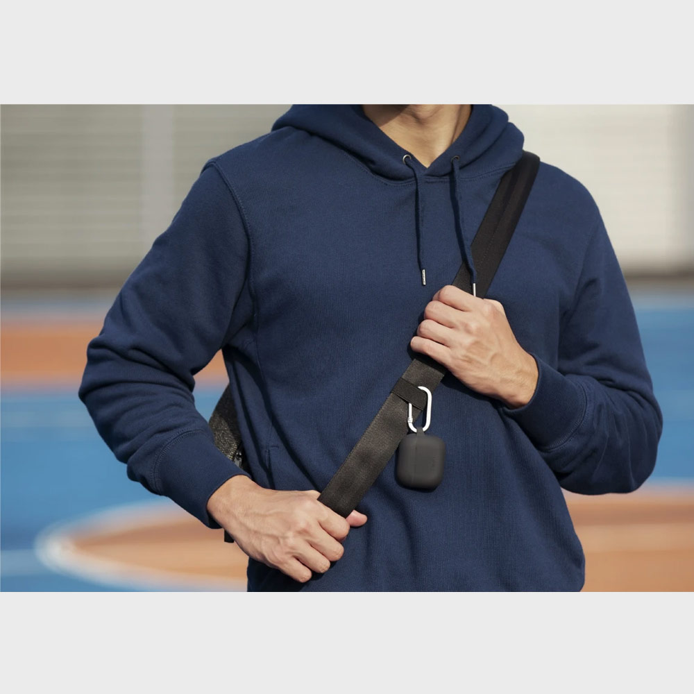 Picture of Apple Airpods 3 Case | Uniq Vencer Airpods 3 High Quality Premium Silicone Case with Aluminium Carabiner for Airpods 3 Airpods 3rd Gen (Dark Grey)