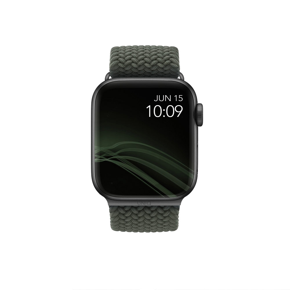 Picture of Apple Watch 44mm | Uniq Aspen Woven Soft Breathable Comfort Strap for Apple Watch 42mm 44mm Series 1 2 3 4 5 6 SE Nike (Green)