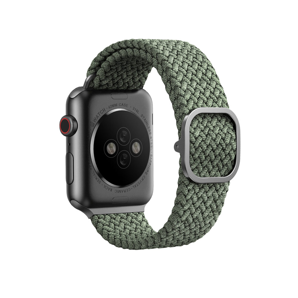 Picture of Apple Watch 44mm | Uniq Aspen Woven Soft Breathable Comfort Strap for Apple Watch 42mm 44mm Series 1 2 3 4 5 6 SE Nike (Green)