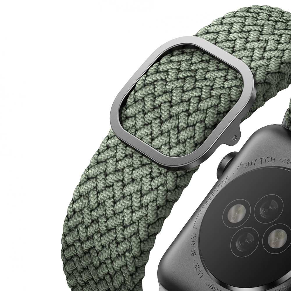Picture of Apple Watch 44mm | Uniq Aspen Woven Soft Breathable Comfort Strap for Apple Watch 42mm 44mm Series 1 2 3 4 5 6 SE Nike (Green)