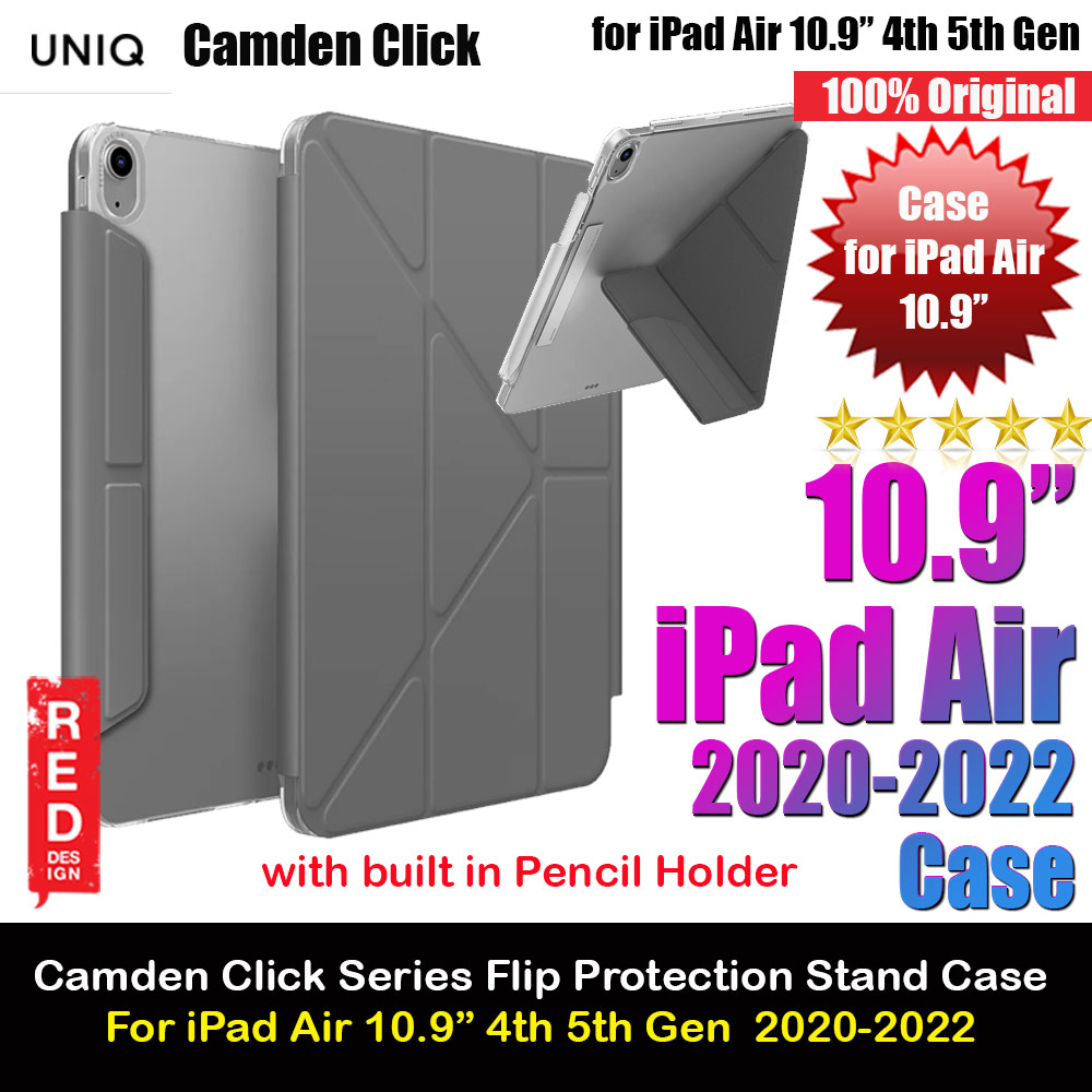 Picture of Uniq Camden Click Flip Cover Stand Case for iPad Air 10.9 4th Gen 5th Gen 2020 2022 iPad Air Gen 6th M2 2024 (Grey) Apple iPad Air 10.9 2020- Apple iPad Air 10.9 2020 Cases, Apple iPad Air 10.9 2020 Covers, iPad Cases and a wide selection of Apple iPad Air 10.9 2020 Accessories in Malaysia, Sabah, Sarawak and Singapore 