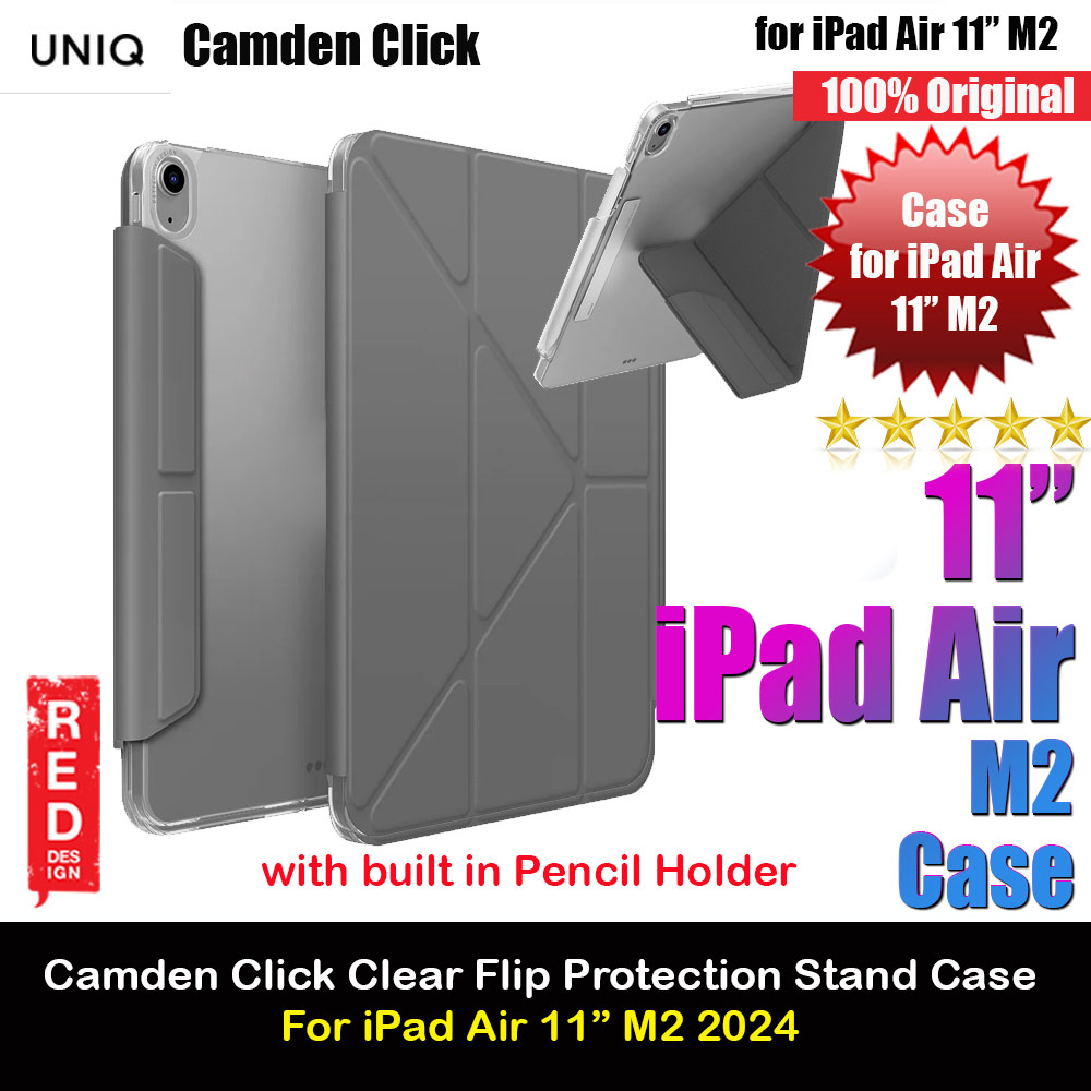 Picture of Uniq Camden Click Flip Cover Stand Case for iPad Air 11 M2 2024  (Rhino Grey) Apple iPad Air 11 M2 2024- Apple iPad Air 11 M2 2024 Cases, Apple iPad Air 11 M2 2024 Covers, iPad Cases and a wide selection of Apple iPad Air 11 M2 2024 Accessories in Malaysia, Sabah, Sarawak and Singapore 