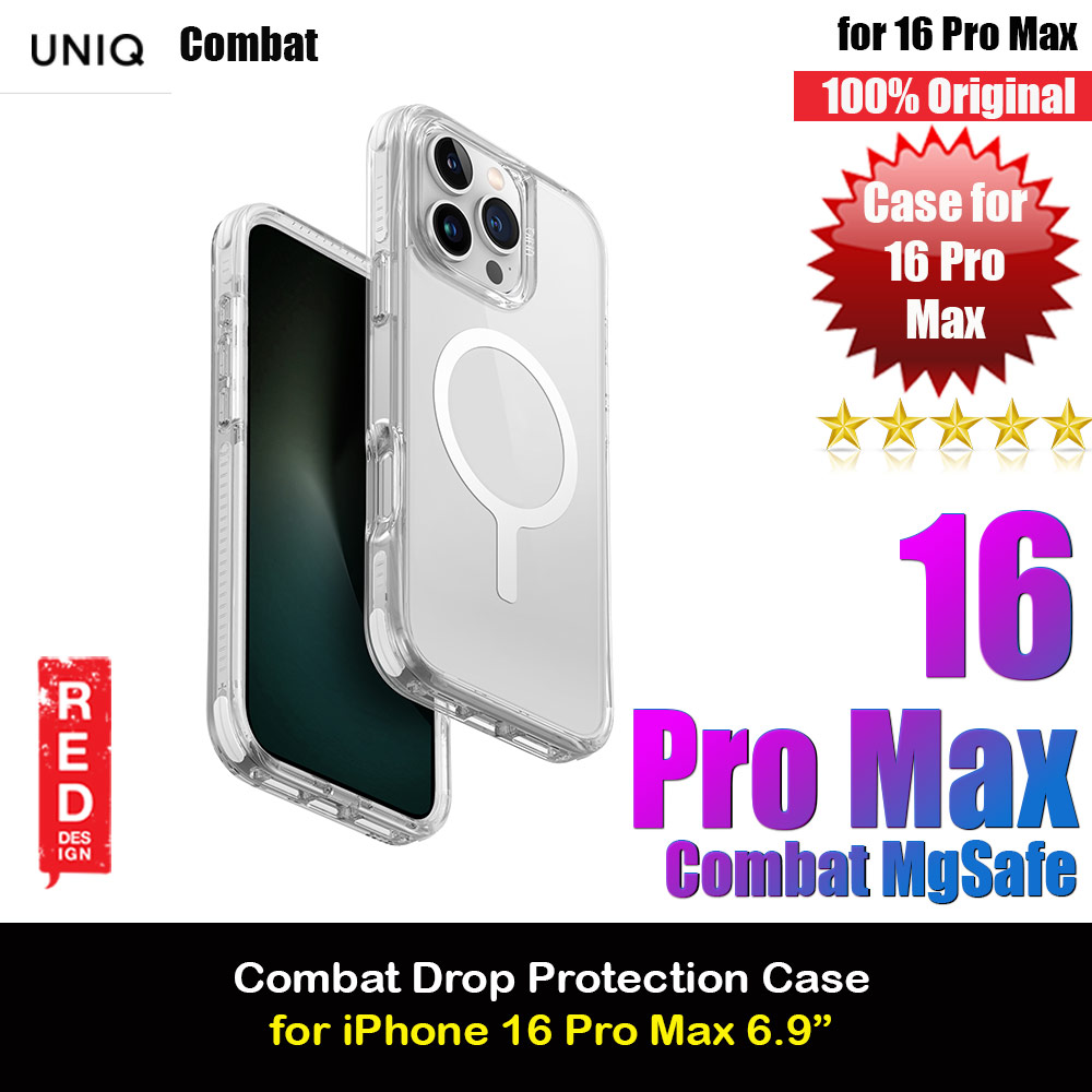 Picture of Uniq Magclick Combat Hybrid Ultra Tough Drop Protection Magnetic Charge Compatible Case for iPhone 16 Pro Max 6.9 (Lume White) Apple iPhone 16 Pro Max 6.9- Apple iPhone 16 Pro Max 6.9 Cases, Apple iPhone 16 Pro Max 6.9 Covers, iPad Cases and a wide selection of Apple iPhone 16 Pro Max 6.9 Accessories in Malaysia, Sabah, Sarawak and Singapore 