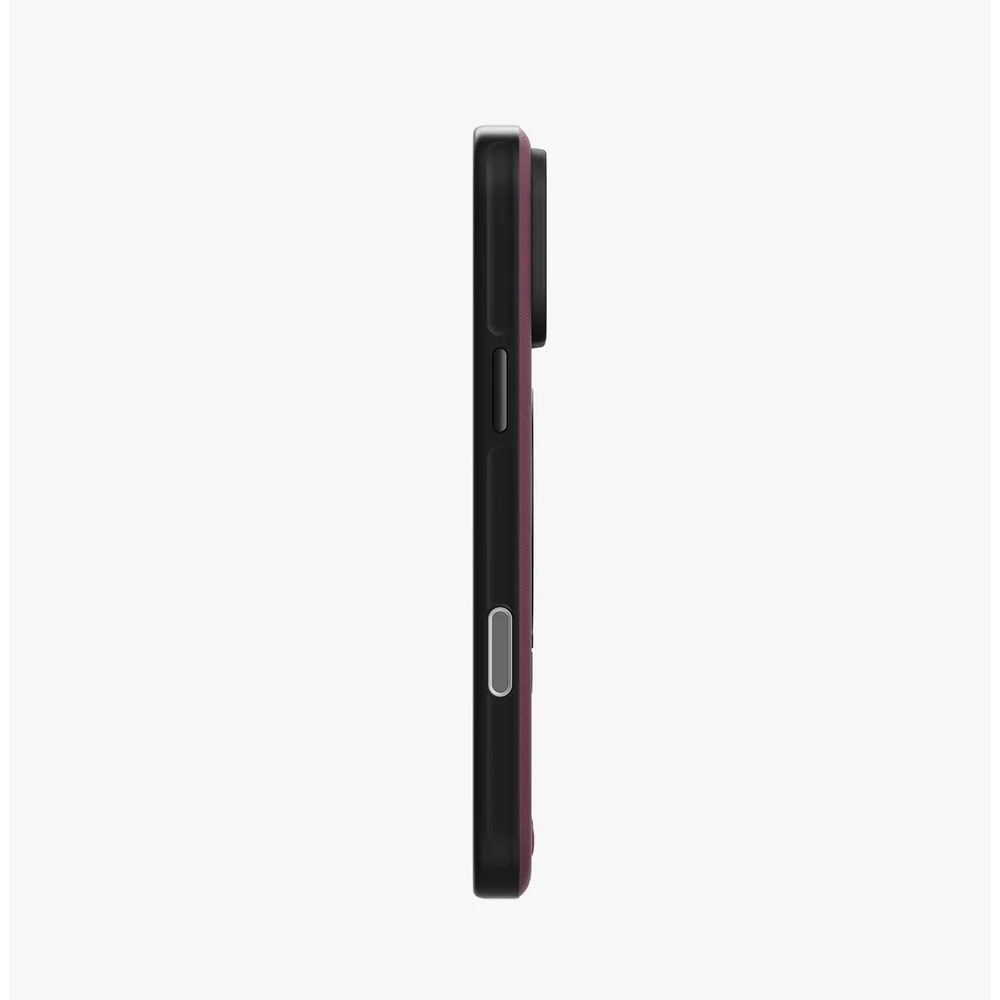 Picture of Apple iPhone 18 Pro Case | Uniq Elix 360 Kickstand Leather Drop Protection Magnetic Case with Camera Control Button for iPhone 18 Pro - Deep Maroon