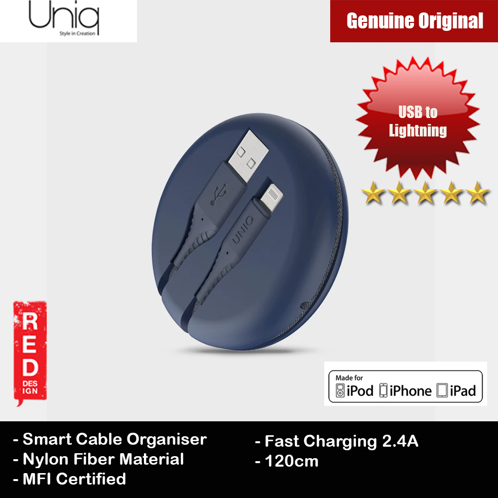 Picture of Uniq Halo 120cm Fast Charge Lightning Cable with Organiser (Blue) Red Design- Red Design Cases, Red Design Covers, iPad Cases and a wide selection of Red Design Accessories in Malaysia, Sabah, Sarawak and Singapore 