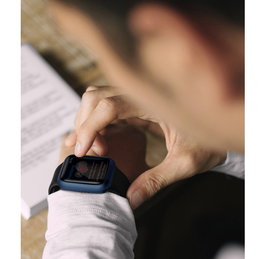 Picture of Apple Watch 45mm Case | Uniq Legion Hybrid Series Case with High Sensitivity Touch 9H Tempered Glass for Apple Watch 45mm (Blue)