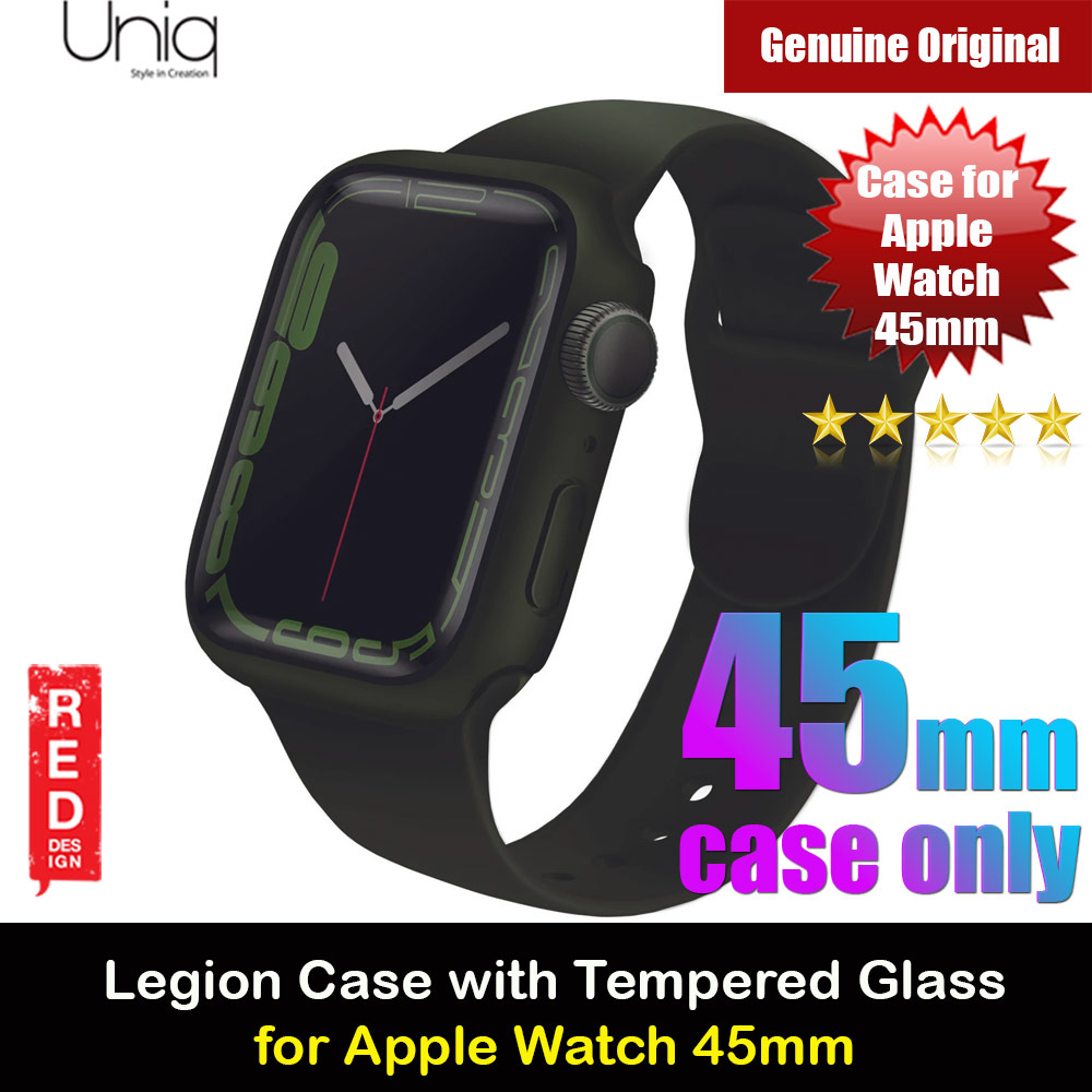 Picture of Apple Watch 45mm Case | Uniq Legion Hybrid Series Case with High Sensitivity Touch 9H Tempered Glass for Apple Watch 45mm (Green)