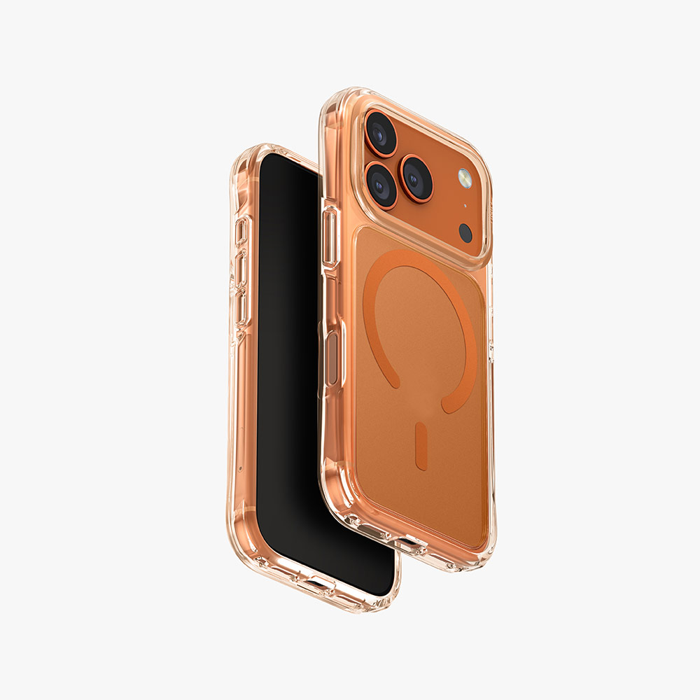 Picture of Apple iPhone 17 Pro Max 6.9 Case | Uniq LifePro Xtreme Hybrid Magclick Slim Thin Anti Finger Print Transparent Drop Protection Case for iPhone 17 Pro Max 6.9 (Frosted Clear Orange)
