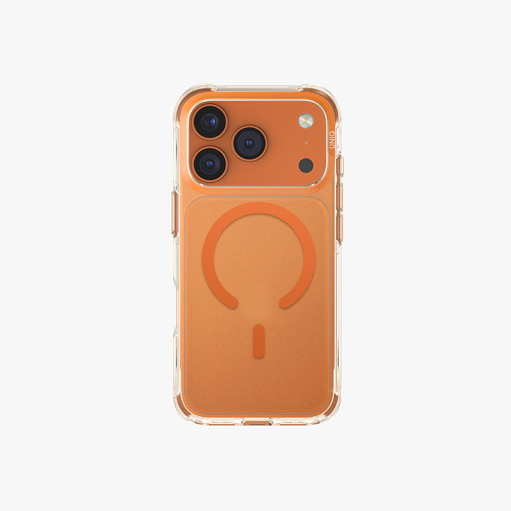 Picture of Apple iPhone 17 Pro Max 6.9 Case | Uniq LifePro Xtreme Hybrid Magclick Slim Thin Anti Finger Print Transparent Drop Protection Case for iPhone 17 Pro Max 6.9 (Frosted Clear Orange)