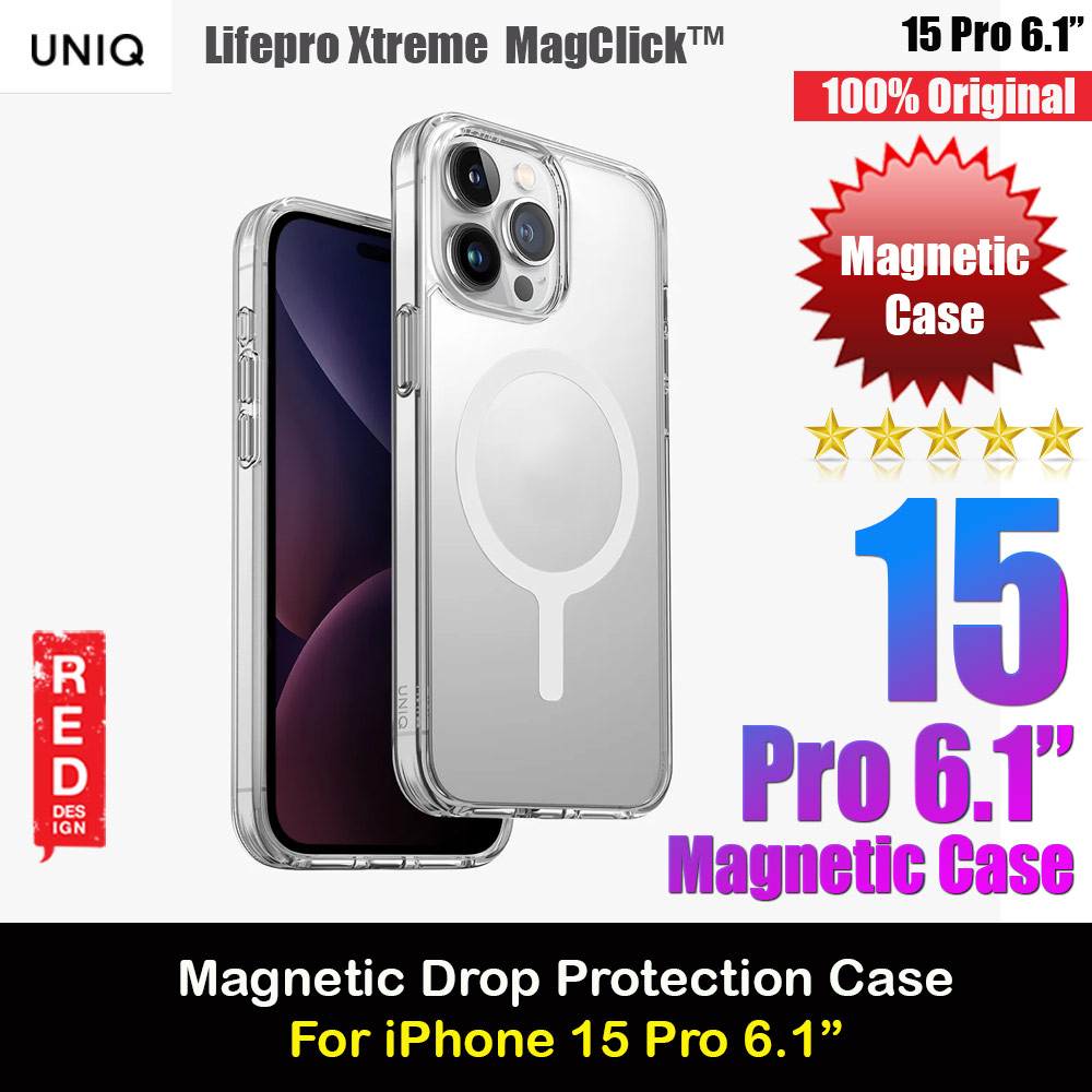 Picture of Uniq LifePro Xtreme Magclick Slim Thin Clear Transparent Magsafe Magnetic Drop Protection Case for iPhone 15 Pro 6.1 (Clear) Apple iPhone 15 Pro 6.1- Apple iPhone 15 Pro 6.1 Cases, Apple iPhone 15 Pro 6.1 Covers, iPad Cases and a wide selection of Apple iPhone 15 Pro 6.1 Accessories in Malaysia, Sabah, Sarawak and Singapore 