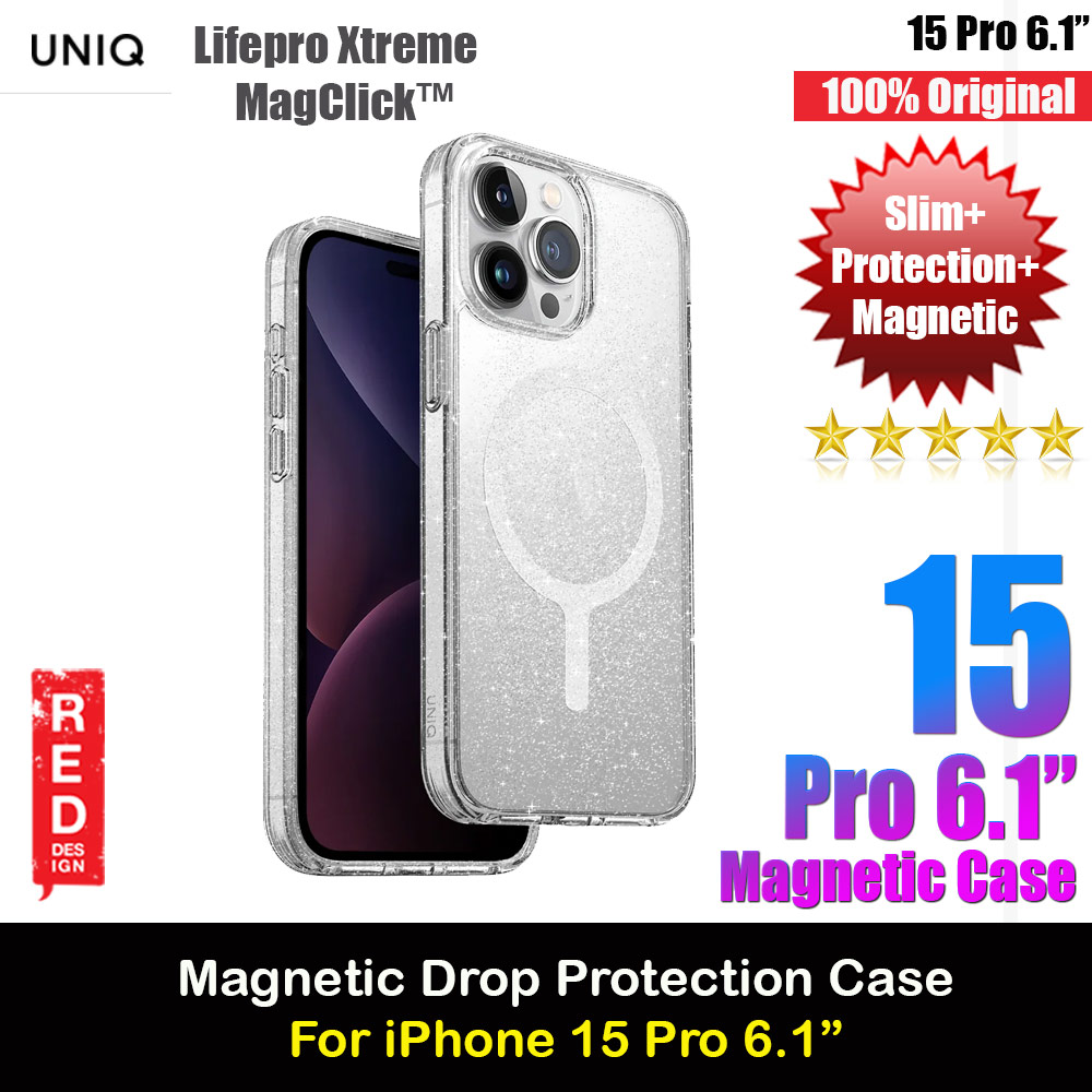 Picture of Uniq LifePro Xtreme Magclick Slim Thin Clear Transparent Magsafe Magnetic Drop Protection Case for iPhone 15 Pro 6.1 (Tinsel) Apple iPhone 15 Pro 6.1- Apple iPhone 15 Pro 6.1 Cases, Apple iPhone 15 Pro 6.1 Covers, iPad Cases and a wide selection of Apple iPhone 15 Pro 6.1 Accessories in Malaysia, Sabah, Sarawak and Singapore 