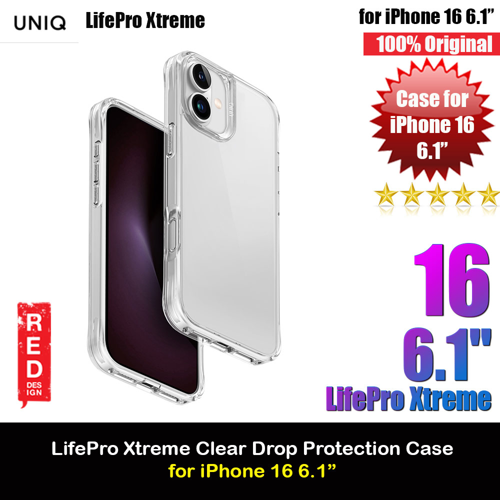 Picture of Uniq LifePro Xtreme Slim Thin Clear Transparent Drop Protection Case for iPhone 16 6.1 (Clear) Apple iPhone 16 6.1- Apple iPhone 16 6.1 Cases, Apple iPhone 16 6.1 Covers, iPad Cases and a wide selection of Apple iPhone 16 6.1 Accessories in Malaysia, Sabah, Sarawak and Singapore 