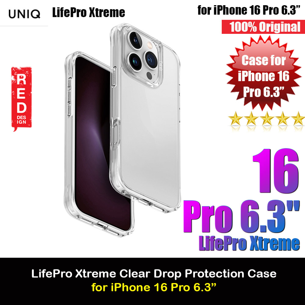 Picture of Uniq LifePro Xtreme Slim Thin Clear Transparent Drop Protection Case for iPhone 16 Pro 6.3 (Clear) Apple iPhone 16 Pro 6.3- Apple iPhone 16 Pro 6.3 Cases, Apple iPhone 16 Pro 6.3 Covers, iPad Cases and a wide selection of Apple iPhone 16 Pro 6.3 Accessories in Malaysia, Sabah, Sarawak and Singapore 