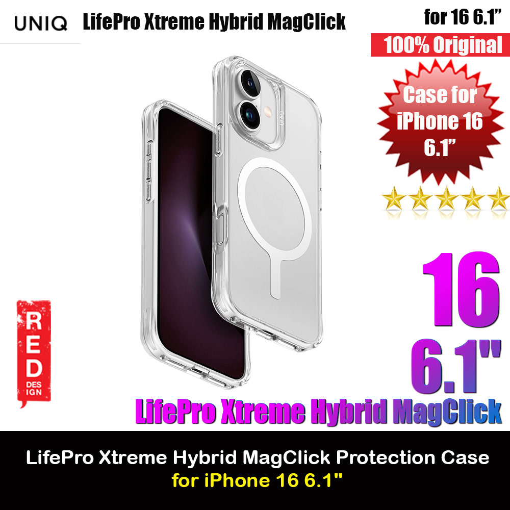 Picture of Uniq LifePro Xtreme Magclick Slim Thin Clear Transparent Magsafe Magnetic Drop Protection Case for iPhone 16 6.1 (Clear Frost) Apple iPhone 16 6.1- Apple iPhone 16 6.1 Cases, Apple iPhone 16 6.1 Covers, iPad Cases and a wide selection of Apple iPhone 16 6.1 Accessories in Malaysia, Sabah, Sarawak and Singapore 