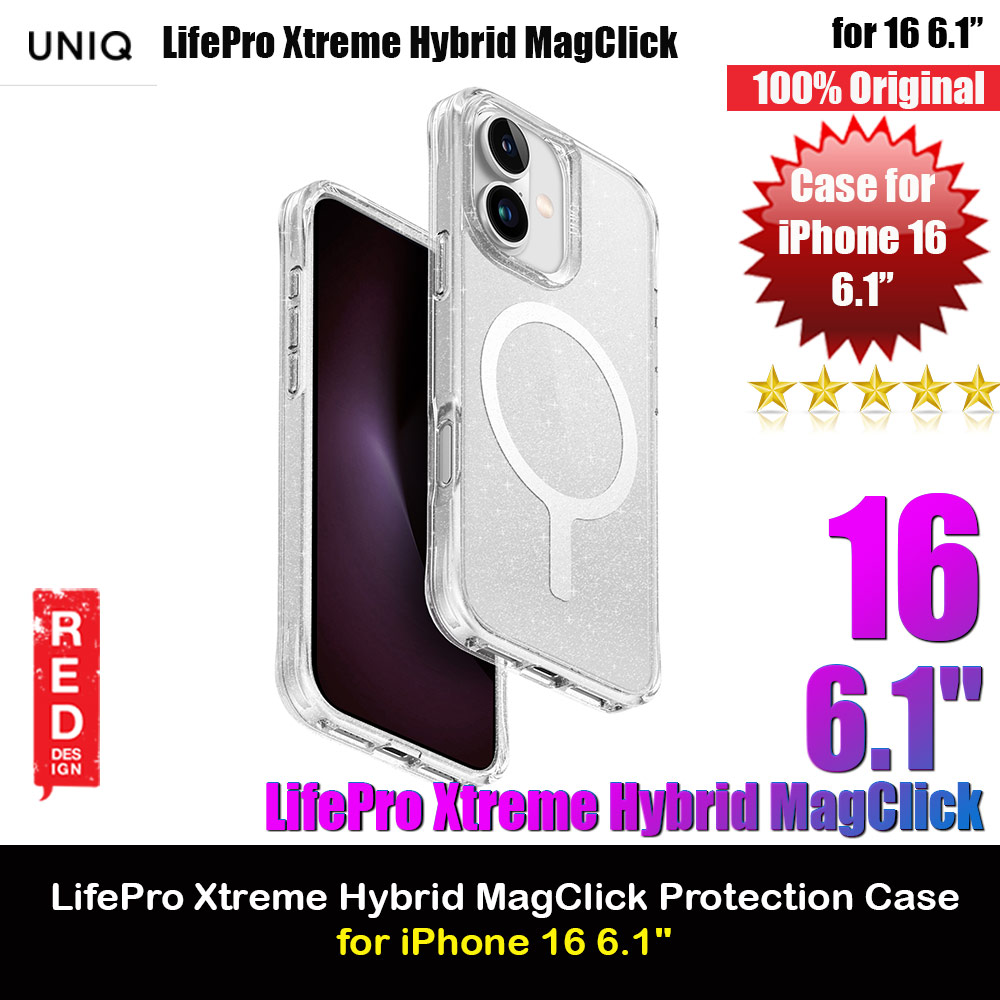 Picture of Uniq LifePro Xtreme Magclick Slim Thin Clear Transparent Magsafe Magnetic Drop Protection Case for iPhone 16 6.1 (Tinsel Lucent) Apple iPhone 16 6.1- Apple iPhone 16 6.1 Cases, Apple iPhone 16 6.1 Covers, iPad Cases and a wide selection of Apple iPhone 16 6.1 Accessories in Malaysia, Sabah, Sarawak and Singapore 