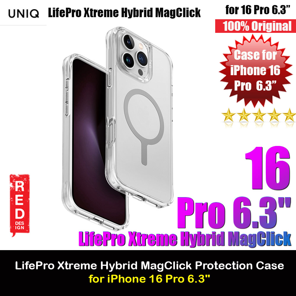 Picture of Uniq LifePro Xtreme Magclick Slim Thin Clear Transparent Magsafe Magnetic Drop Protection Case for iPhone 16 Pro 6.3 (Clear Frost) Apple iPhone 16 Pro 6.3- Apple iPhone 16 Pro 6.3 Cases, Apple iPhone 16 Pro 6.3 Covers, iPad Cases and a wide selection of Apple iPhone 16 Pro 6.3 Accessories in Malaysia, Sabah, Sarawak and Singapore 