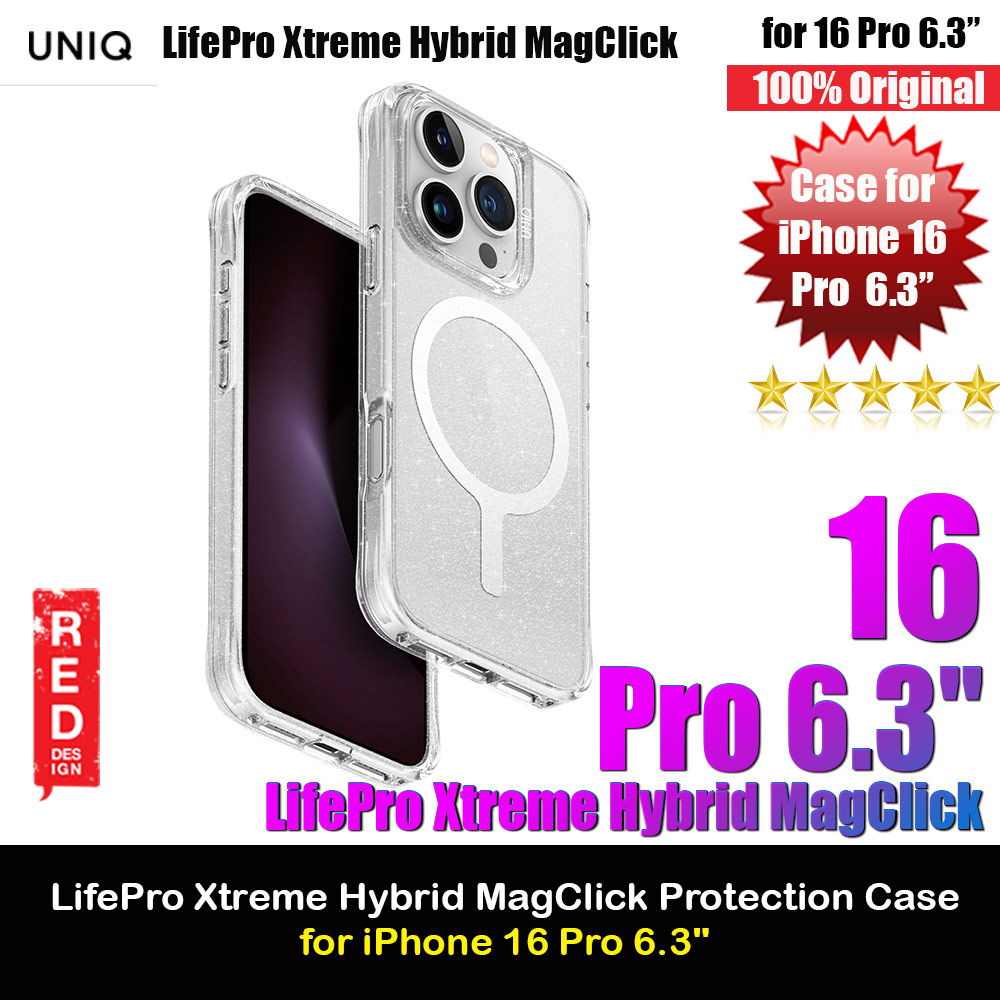 Picture of Uniq LifePro Xtreme Magclick Slim Thin Clear Transparent Magsafe Magnetic Drop Protection Case for iPhone 16 Pro 6.3 (Tinsel Lucent) Apple iPhone 16 Pro 6.3- Apple iPhone 16 Pro 6.3 Cases, Apple iPhone 16 Pro 6.3 Covers, iPad Cases and a wide selection of Apple iPhone 16 Pro 6.3 Accessories in Malaysia, Sabah, Sarawak and Singapore 