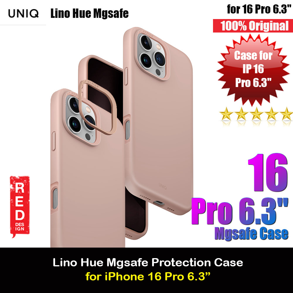 Picture of Uniq Lino Hue Soft Feel Magnetic Mgsafe Drop Protection Case for iPhone 16 Pro 6.3 (Pink) Apple iPhone 16 Pro 6.3- Apple iPhone 16 Pro 6.3 Cases, Apple iPhone 16 Pro 6.3 Covers, iPad Cases and a wide selection of Apple iPhone 16 Pro 6.3 Accessories in Malaysia, Sabah, Sarawak and Singapore 