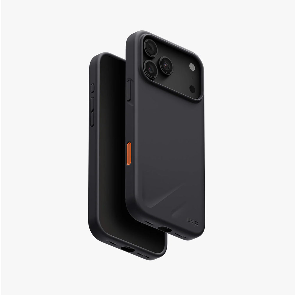 Picture of Apple iPhone 18 Pro Case | Uniq Lino Hybrid Silicone Lightweight Magnetic Protection Case with Camera Control Button for iPhone 18 Pro- Charcoal Grey