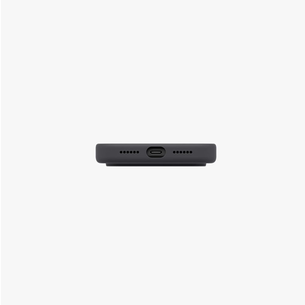 Picture of Apple iPhone 18 Pro Case | Uniq Lino Hybrid Silicone Lightweight Magnetic Protection Case with Camera Control Button for iPhone 18 Pro- Charcoal Grey