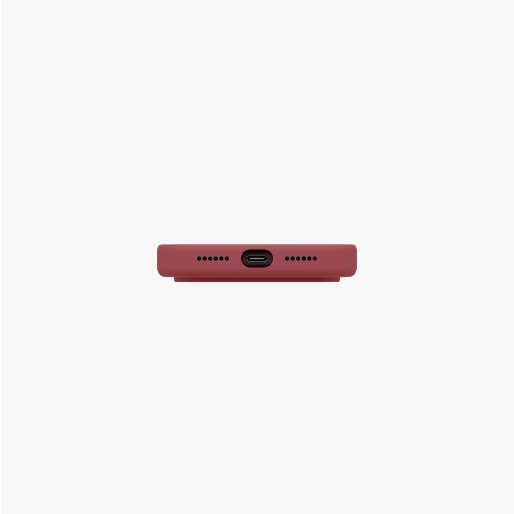 Picture of Apple iPhone 18 Pro Max Case | Uniq Lino Hybrid Silicone Lightweight Magnetic Protection Case with Camera Control Button for iPhone 18 Pro Max - Cranberry Red