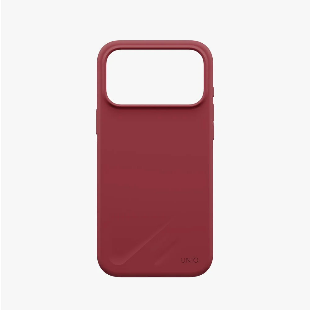 Picture of Apple iPhone 18 Pro Max Case | Uniq Lino Hybrid Silicone Lightweight Magnetic Protection Case with Camera Control Button for iPhone 18 Pro Max - Cranberry Red