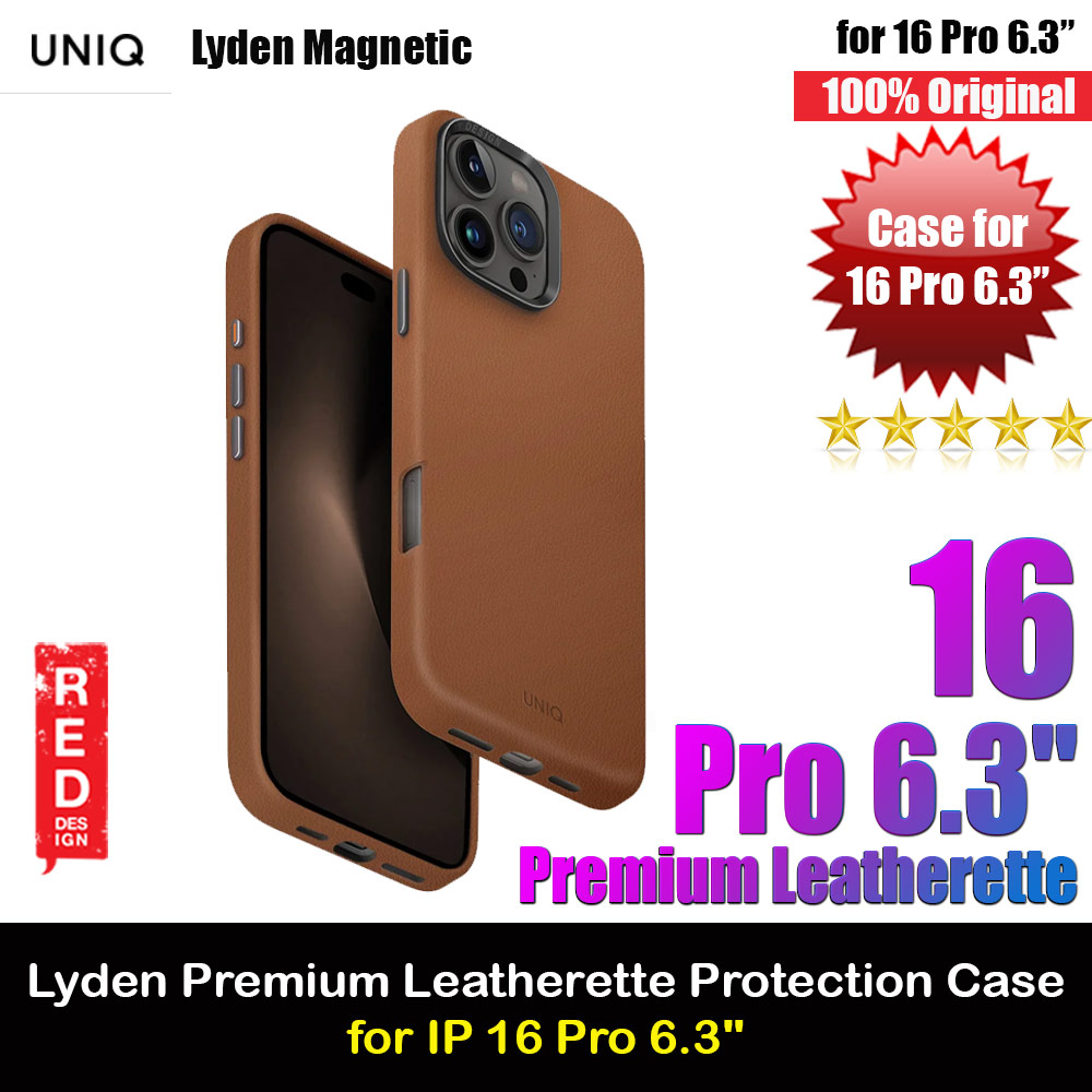 Picture of Uniq Lyden Premium Leatherette Magnetic Protection Case for iPhone 16 Pro 6.3 (Caramel) Apple iPhone 16 Pro 6.3- Apple iPhone 16 Pro 6.3 Cases, Apple iPhone 16 Pro 6.3 Covers, iPad Cases and a wide selection of Apple iPhone 16 Pro 6.3 Accessories in Malaysia, Sabah, Sarawak and Singapore 