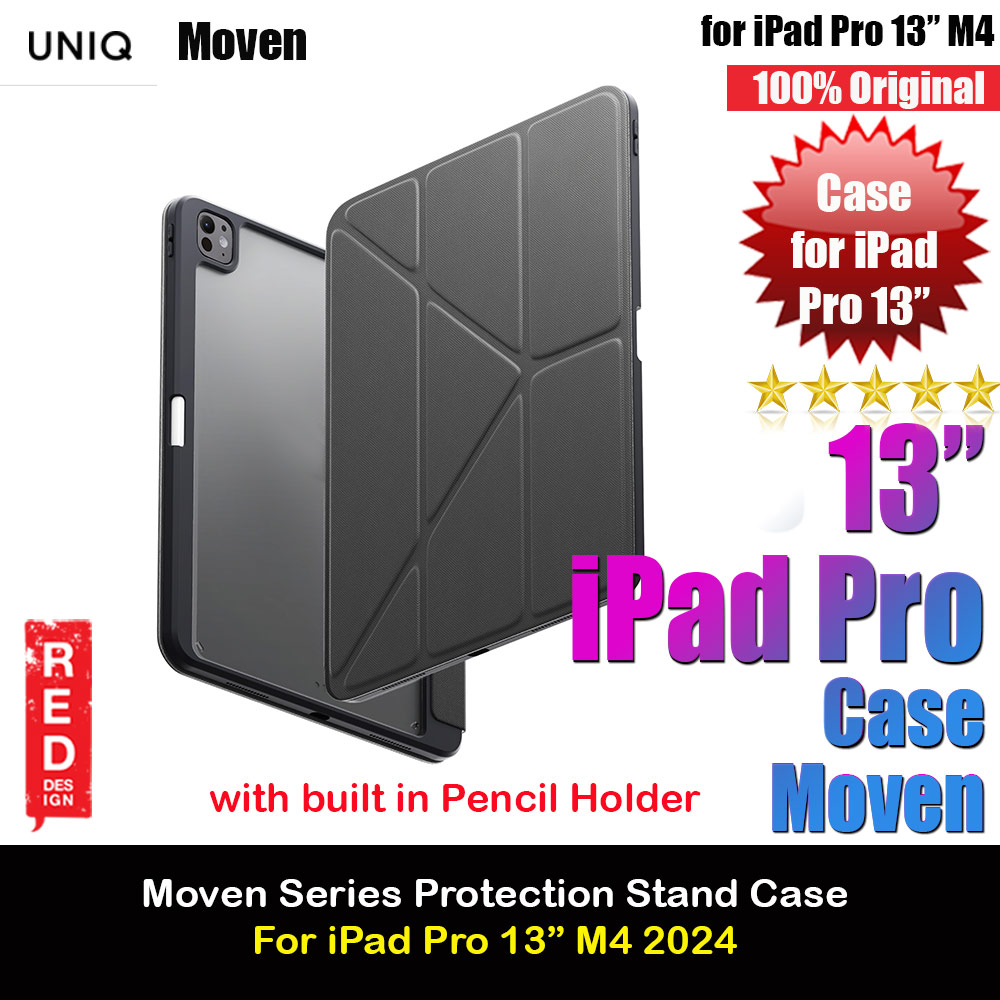 Picture of Uniq Moven Tough Hybrid Case with Clear Scratch-Resistant Black Protection Flip and Standable Case with Pen Storage for iPad Pro 13 M4 2024 (Grey) Apple iPad Pro 13 M4 2024- Apple iPad Pro 13 M4 2024 Cases, Apple iPad Pro 13 M4 2024 Covers, iPad Cases and a wide selection of Apple iPad Pro 13 M4 2024 Accessories in Malaysia, Sabah, Sarawak and Singapore 